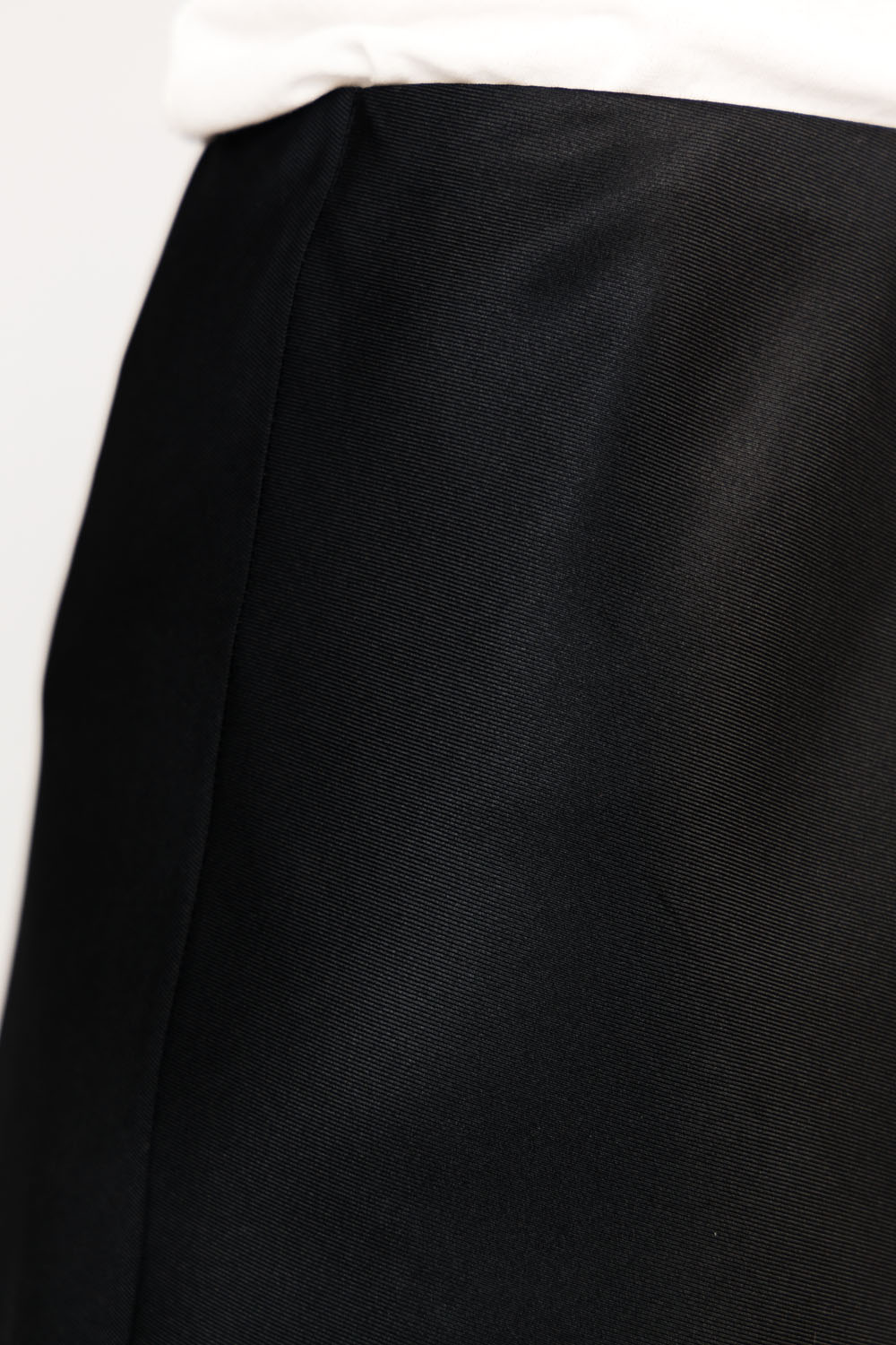 Black silk twill skirt