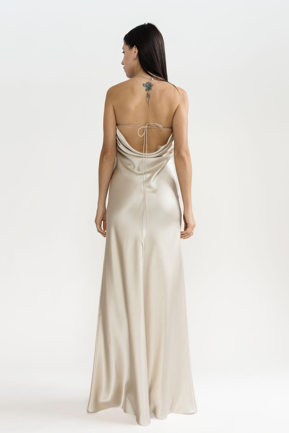 bias cut silk dress