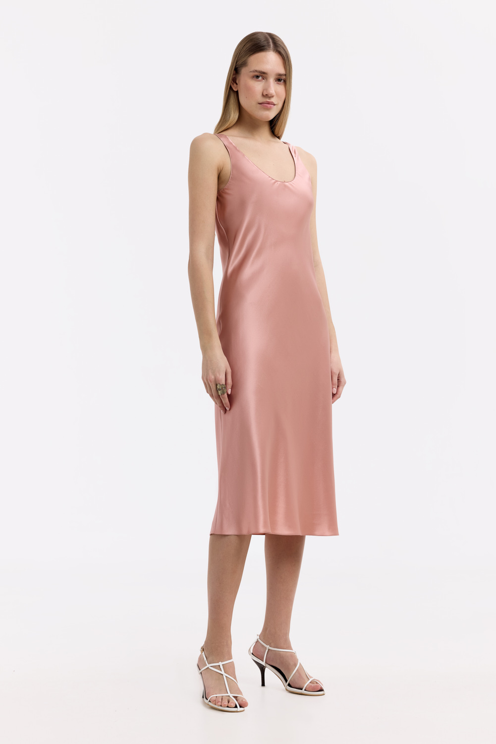 Шовкова сукня Yuna Pink Caramel