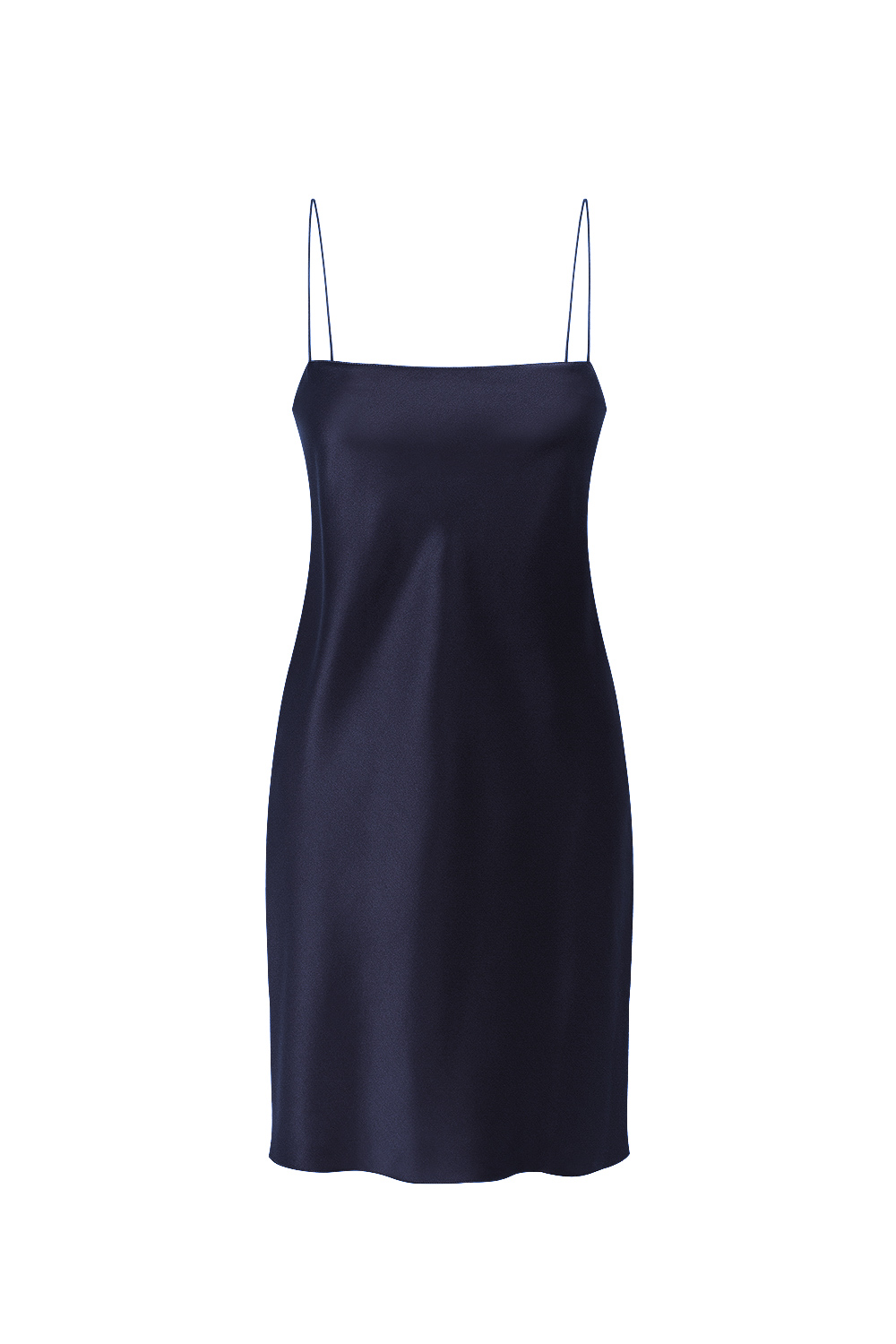 navy silk mini dress