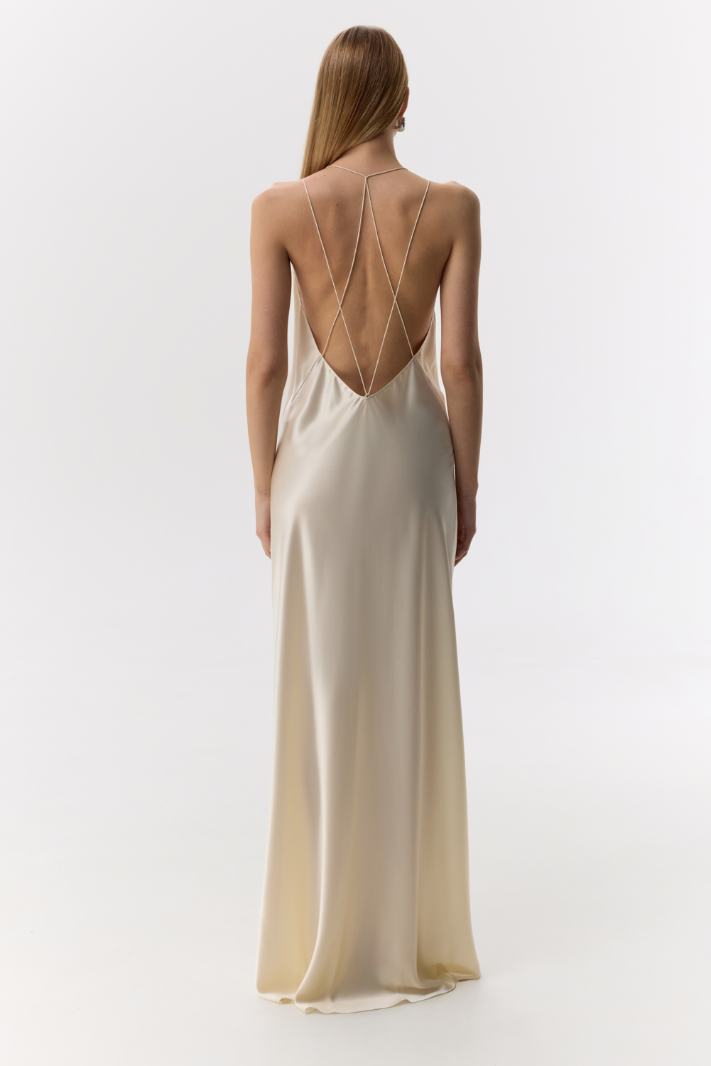 Beautiful back silk maxi dress
