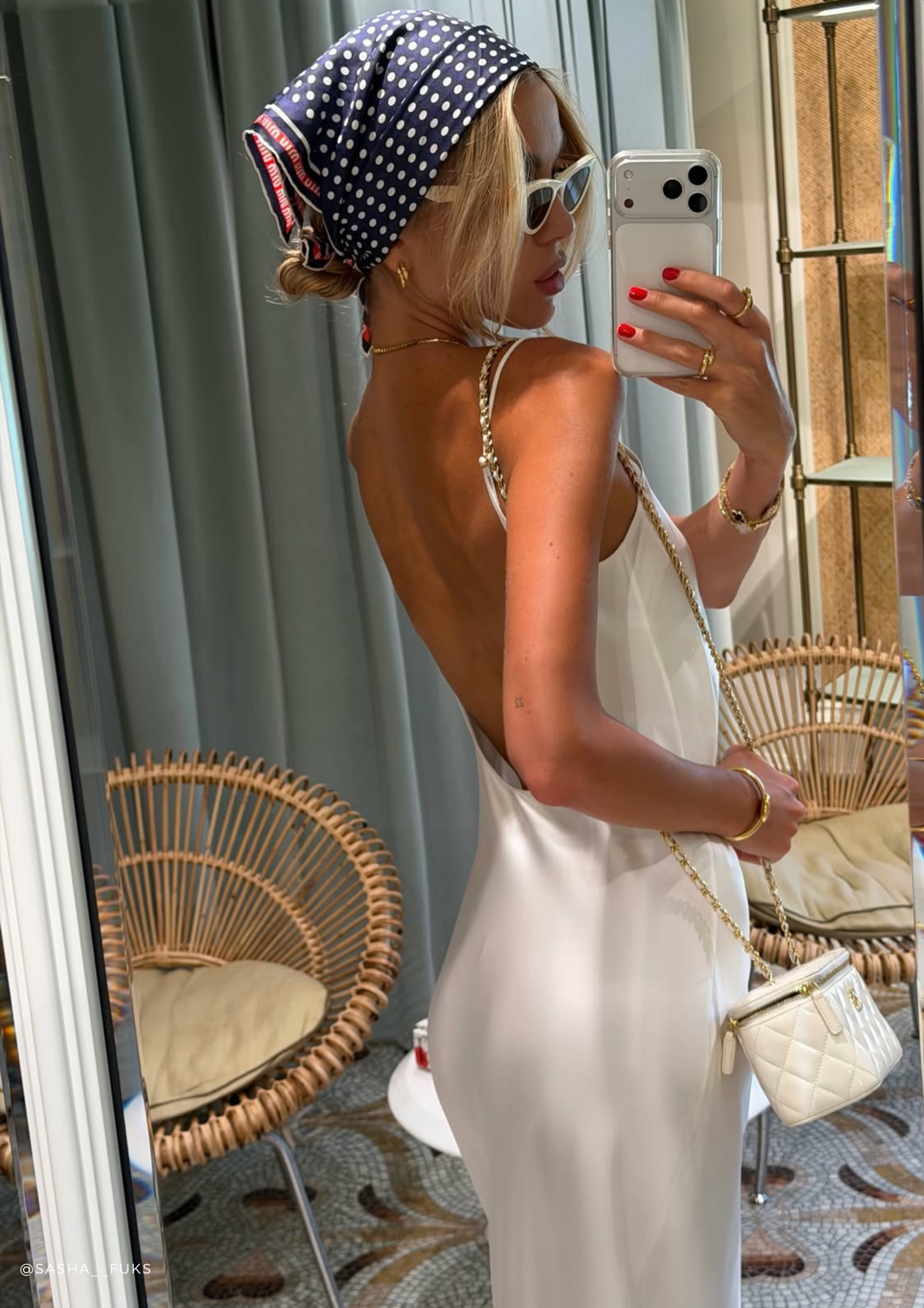Alana White low-back maxi dress in Silk Satin - Image 5
