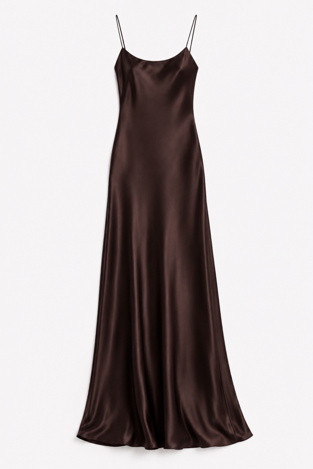 Carolyn Espresso maxi dress in Silk Satin