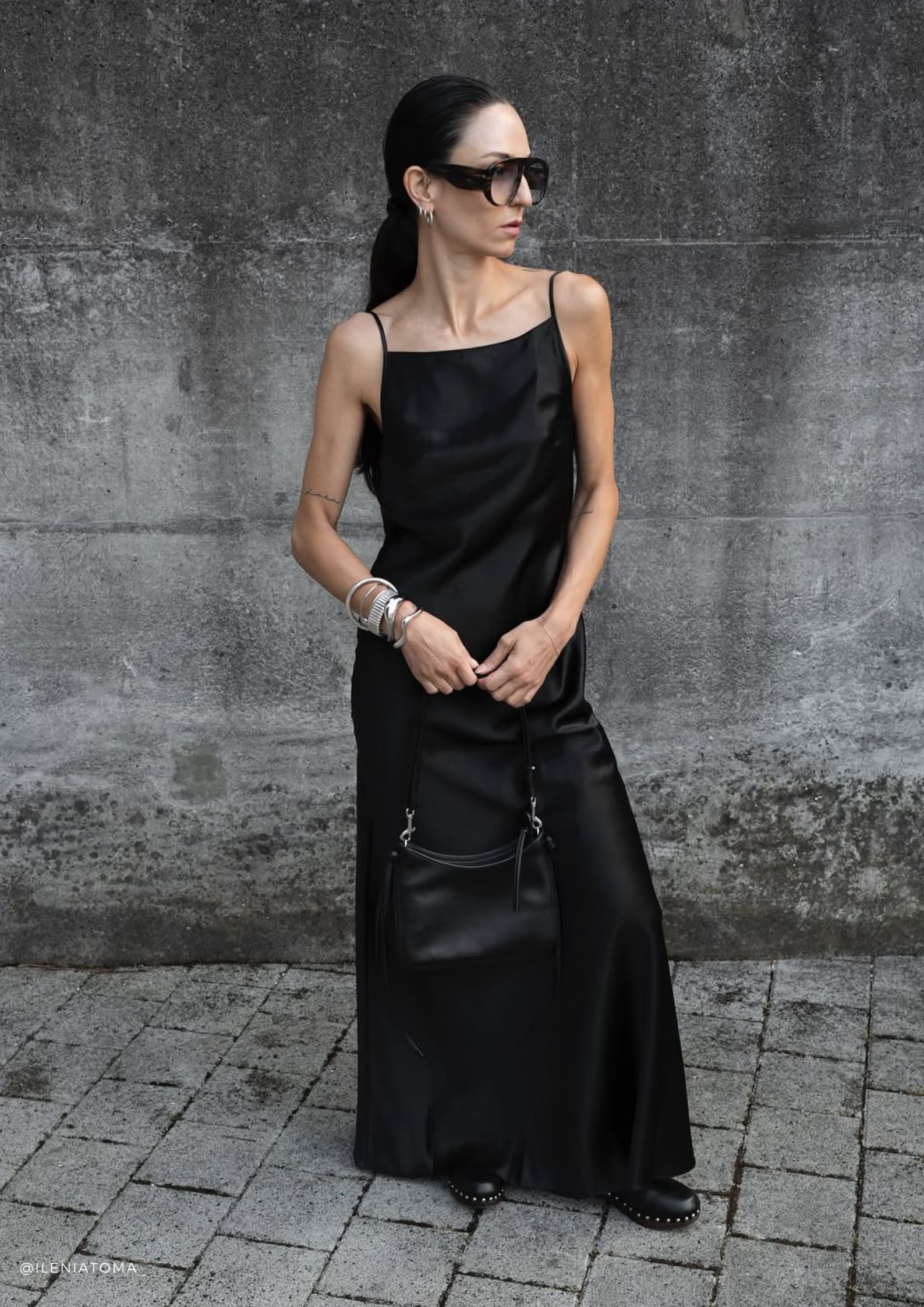 Шовкова сукня максі Sheridan Black - Image 3