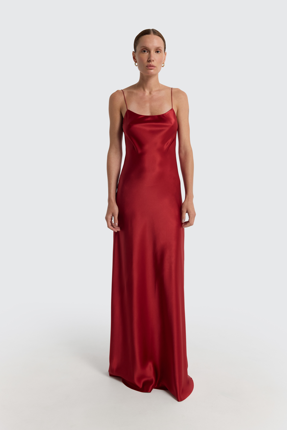 Carolyn Cherrywood maxi dress in Silk Satin - Image 3