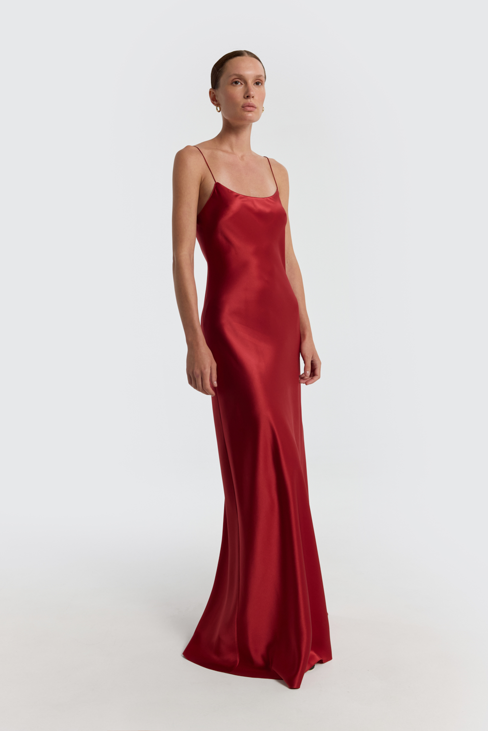 Carolyn Cherrywood maxi dress in Silk Satin