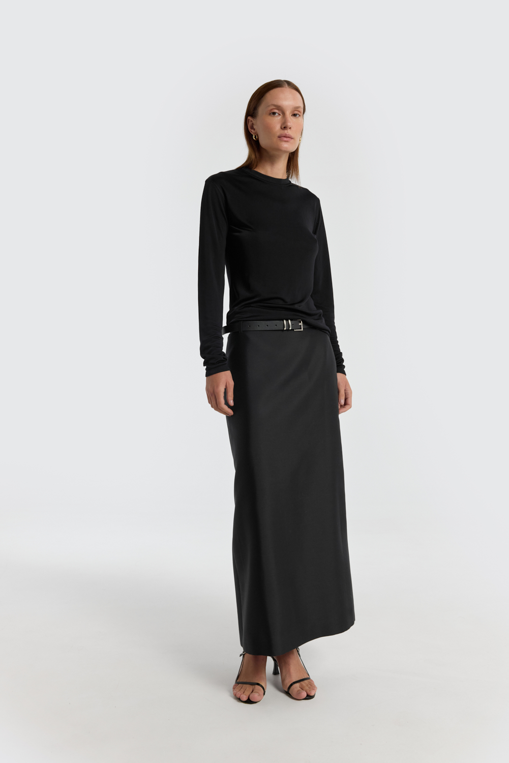 Rawn Black skirt in Silk and Wool