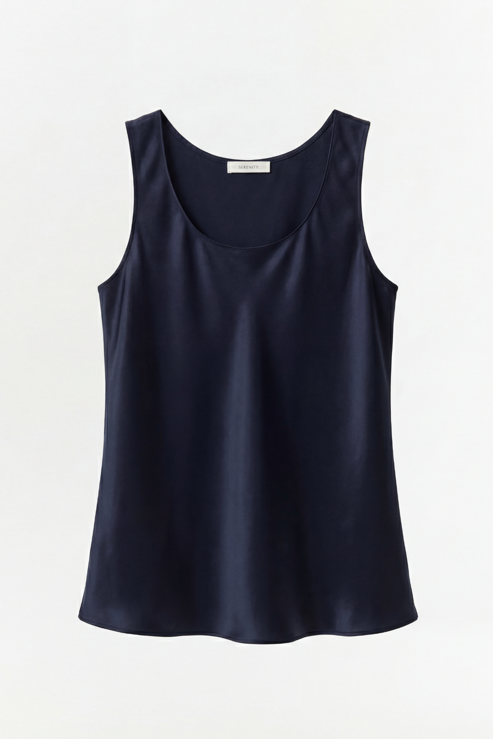 Navy silk tank top