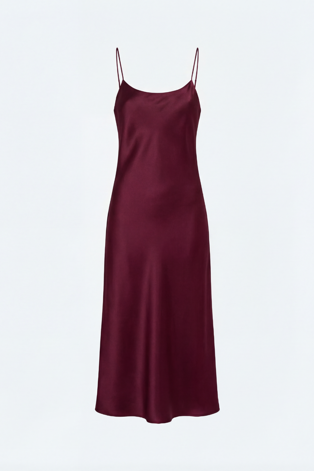 Josey Blackberry Wine silk midi dress