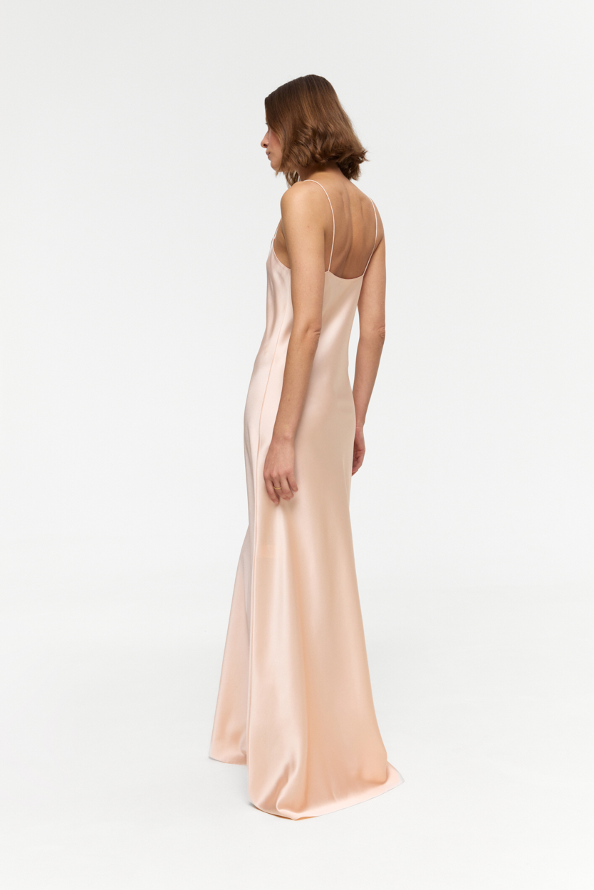 Carolyn Sakura scoop-neck maxi dress in heavy Silk Satin
