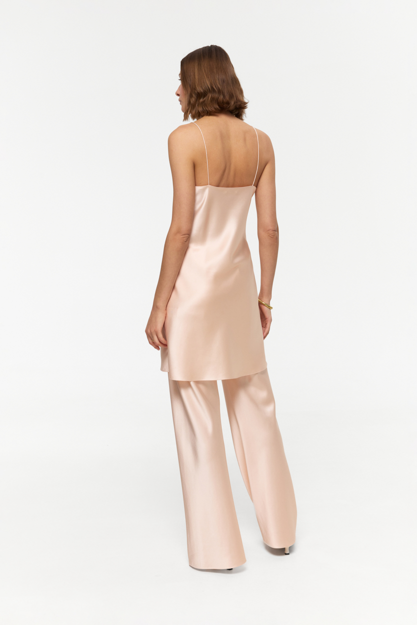 Riviera Sakura bias-cut pants in heavy Silk Satin