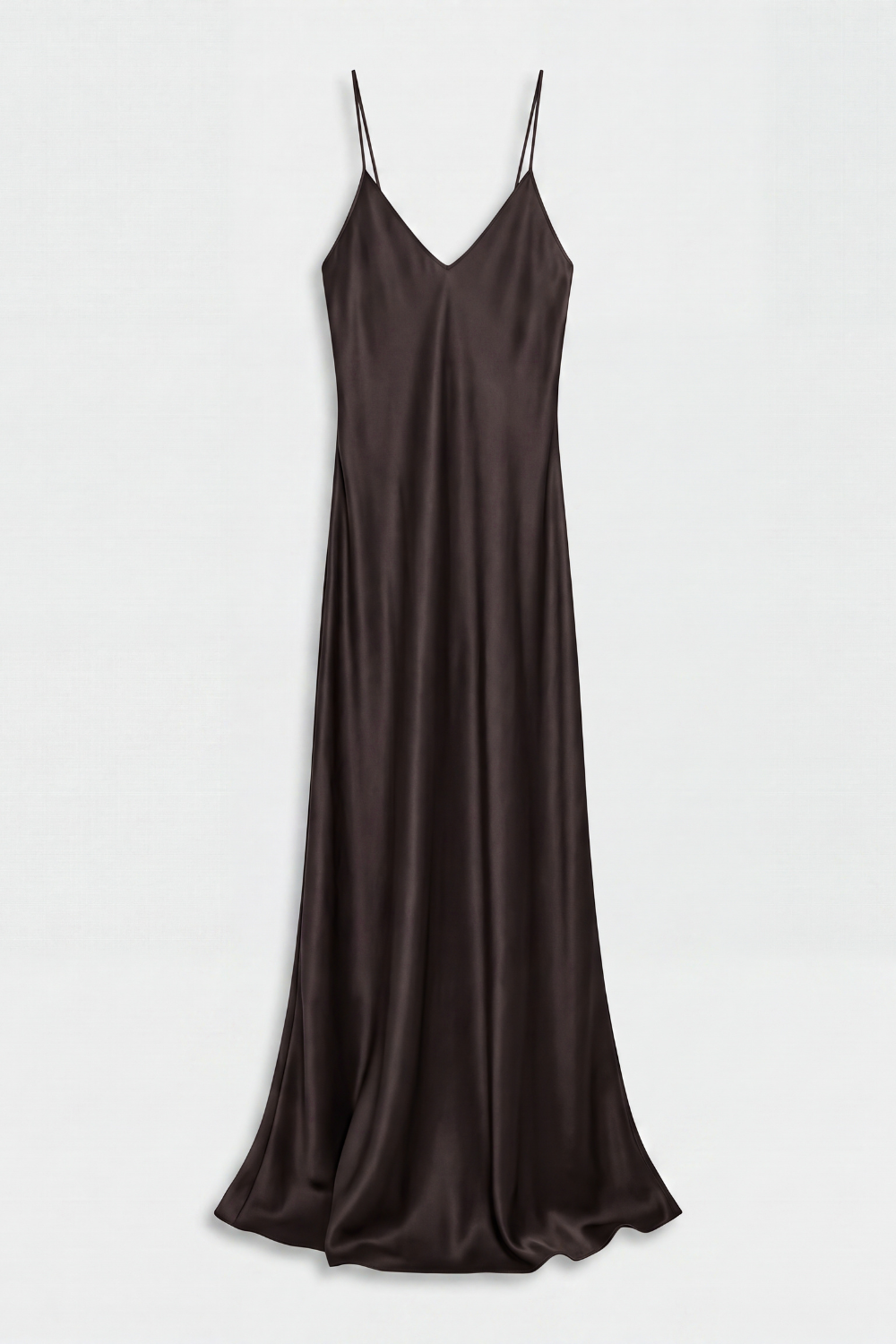 Rowena Espresso backless maxi dress in Silk Satin