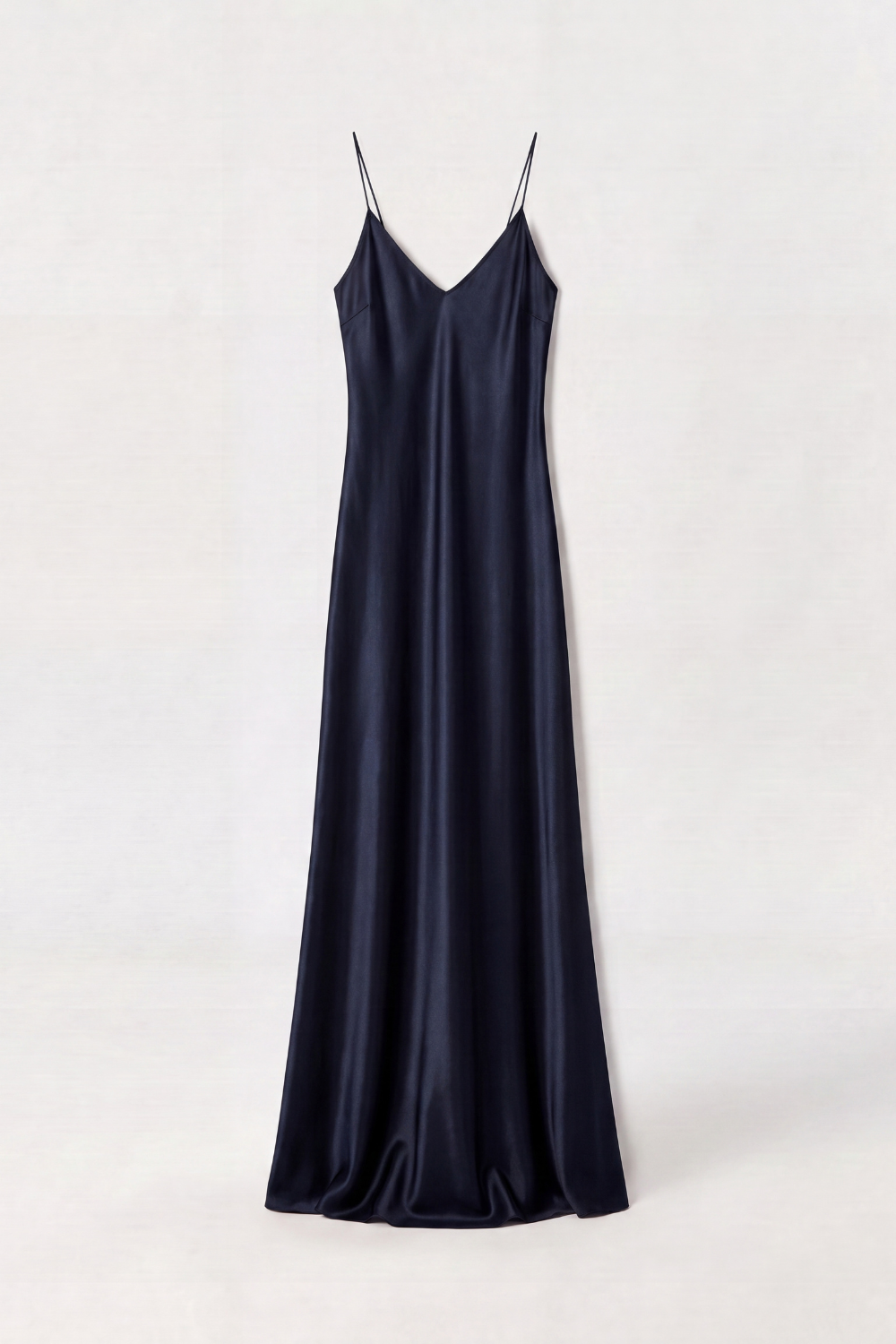 Rowena Navy silk cami gown