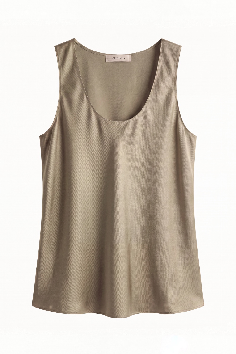 Dana Khaki-Taupe tank top in Silk Twill