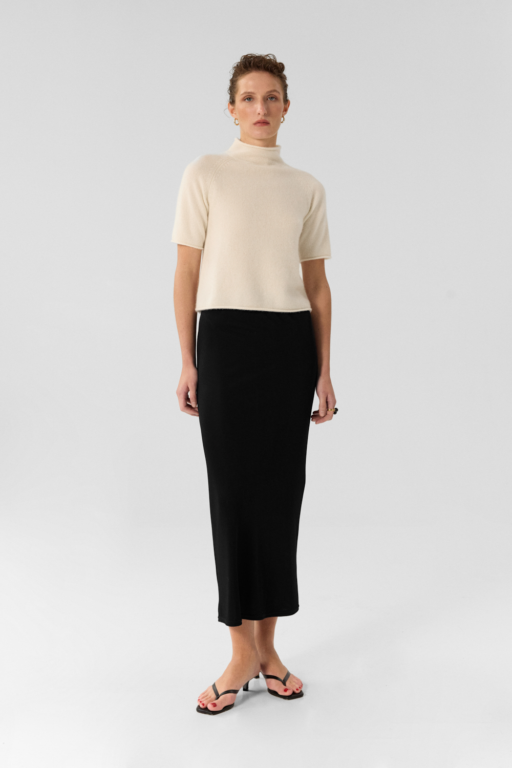 Charlie Black skirt in Silk and Viscose jersey